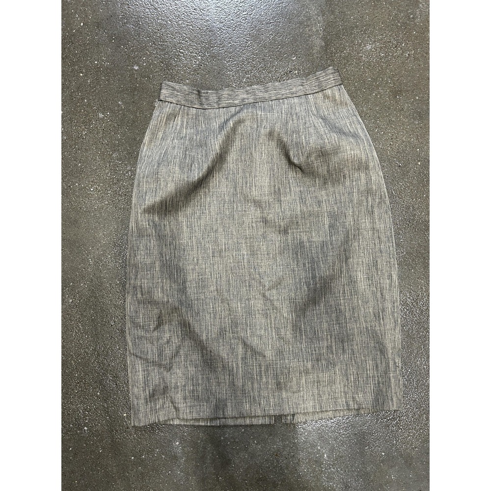 Gray Pencil Skirt Juniors 5/6 Knee Length Solid Polyester Zip Business Office